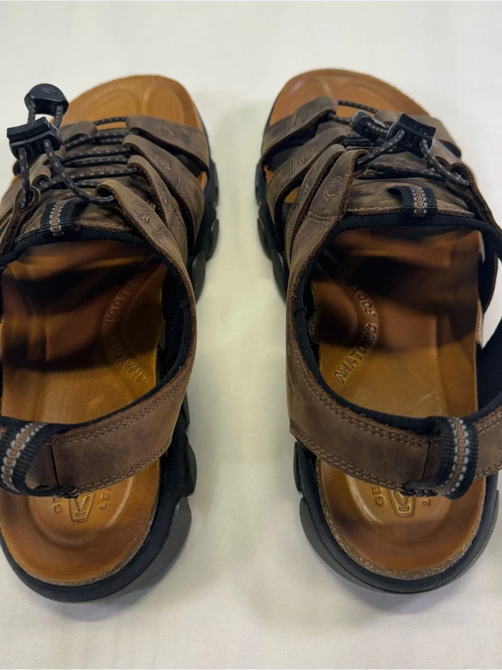 Keen Brown Leather Men's Closed-Toe Fisherman Sandals